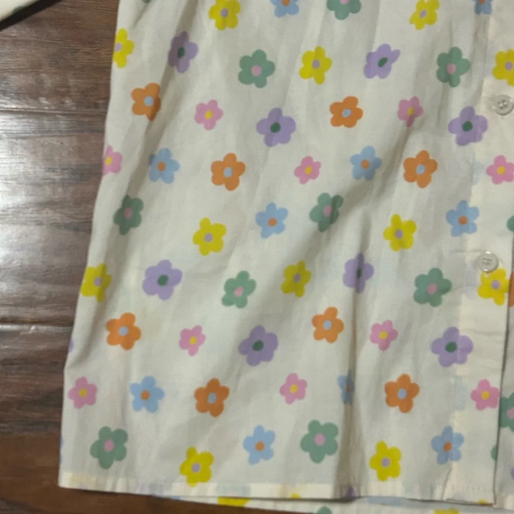 Floral Puff Sleeve Blouse - Multicolor - Picture 3 of 5